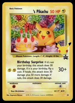 _____'S PIKACHU - 24 Celebrations: Classic Collection Pokemon NM - Image 1