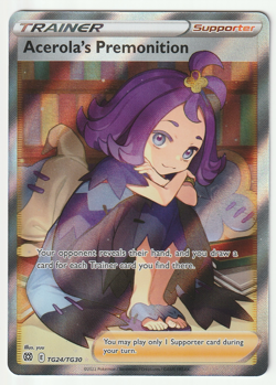 Acerola's Premonition TG24/TG30 NM Pokemon TCG Full Art Trainer Brilliant Stars - Image 1