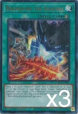 3X Yugioh Rekindling the Ashened MP25-EN205 Ultra Rare 1st Edition NM - Image 1