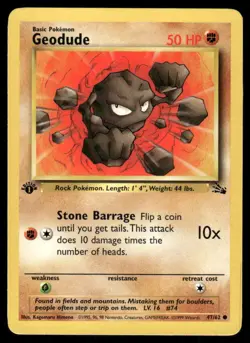 Pokemon Cards Geodude 47/62 1st Edition Fossil WOTC Common LP - Image 1