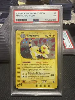 Pokemon TCG Ampharos Holo Rare Card 2/165 Expedition Base Set - Image 1