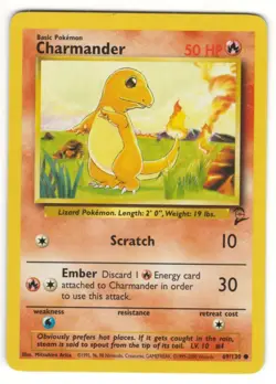 POKEMON CHARMANDER 69/130 BASE 2 SET CARD - EX MINT - NR MINT - LOOK !!!!! - Image 1