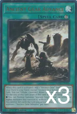 3X Yugioh Ancient Gear Advance MP25-EN194 Ultra Rare 1st Edition NM - Image 1