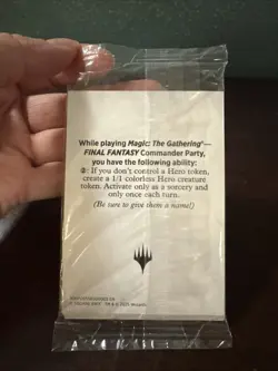 MTG Final Fantasy Commander Party Blank Hero Token Promo Sealed - Image 2