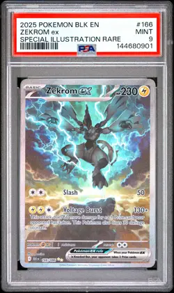 2025 POKEMON BLK EN-BLACK BOLT SPECIAL ILLUSTRATION RARE #166 ZEKROM EX PSA 9 - Image 1