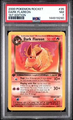 Pokemon TCG Dark Flareon Team Rocket 2000 1st Edition #35 PSA 7 - Image 1