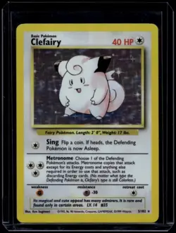 Pokemon TCG Clefairy 5/102 Base Set Holo Rare NM - Image 1