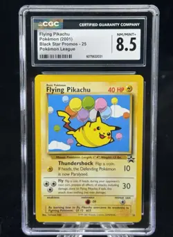 Flying Pikachu #25 Black Star Promo Pokemon League 2001 CGC 8.5 🎈☁ - Image 1