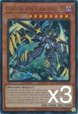 3X Yugioh Centur-Ion Gargoyle II MP25-EN185 Ultra Rare 1st Edition NM - Image 1