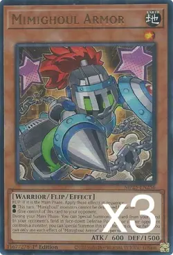 3X Yugioh Mimighoul Armor MP25-EN256 Ultra Rare 1st Edition NM - Image 1