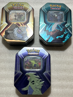 POKEMON TCG Triple Whammy Tins x3 SLAKING-DARKRAI-TYRANITAR NEW & SEALED NICE - Image 1