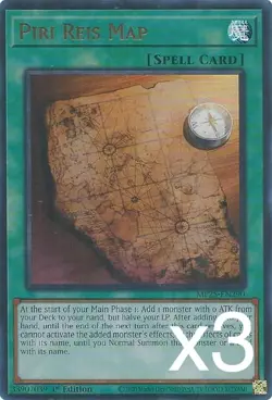 3X Yugioh Piri Reis Map MP25-EN290 Ultra Rare 1st Edition NM - Image 1