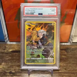2022 POKEMON SWORD & SHIELD LOST ORIGIN #TG05/TG30 FULL ART/PIKACHU - PSA 9 Mint - Image 1
