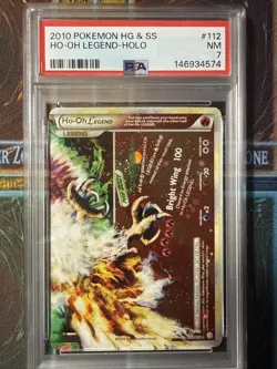 2010 POKEMON HEARTGOLD & SOULSILVER #112 HO-OH LEGEND-HOLO PSA 7 - Image 1