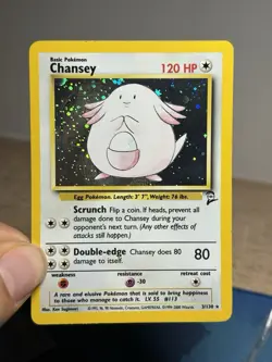 Chansey 3/130 Holo Rare Base Set 2 Vintage Wotc Pokemon Card - Image 3