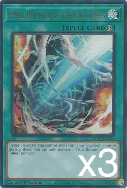 3X Yugioh Final Bringer of the End Times MP25-EN254 Ultra Rare 1st Edition NM - Image 1