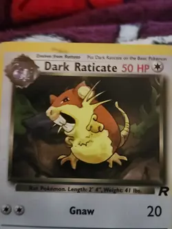 1980's Pokemon Card Stage 1 Dark Raticate 50 Hp Length 2'4 - Image 4