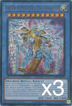 3X Yugioh Drytron Meteonis DA Draconids MP25-EN220 Ultra Rare 1st Edition NM - Image 1