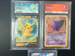 ACE Grading Pokemon Slab Bundle Trio - Fossil Gengar 7 Ortega 10 Pikachu 9 - Image 4