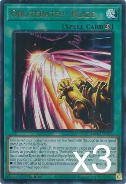 3X Yugioh Obliterate!!! Blaze MP25-EN225 Ultra Rare 1st Edition NM - Image 1