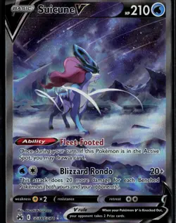Suicune V GG38/GG70 Crown Zenith Galarian Gallery Rare V Holo Pokemon - Image 1