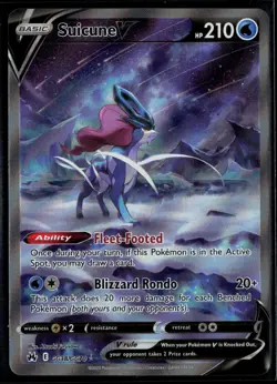 Suicune V GG38/GG70 Crown Zenith Galarian Gallery Rare V Holo Pokemon - Image 1