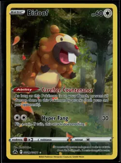 Bidoof GG29/GG70 Crown Zenith Galarian Gallery Trainer Gallery Rare Holo Pokemon - Image 1