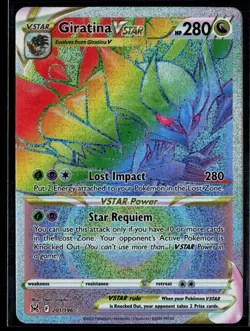Giratina VSTAR 201/196 Lost Origin Rare Rainbow Pokemon - Image 1