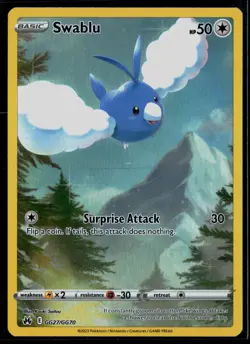 Swablu GG27/GG70 Crown Zenith Galarian Gallery Trainer Gallery Rare Holo Pokemon - Image 1