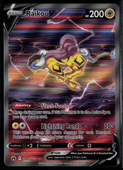 Raikou V GG41/GG70 Crown Zenith Galarian Gallery Rare V Holo Pokemon - Image 1