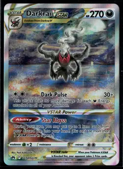Darkrai VSTAR GG50/GG70 Crown Zenith Galarian Gallery Rare VSTAR Holo Pokemon - Image 1