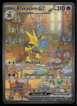 Alakazam ex 201/165 151 Special Illustration Rare Pokemon - Image 1