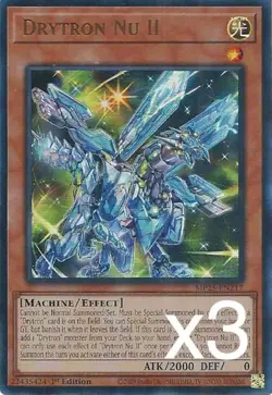 3X Yugioh Drytron Nu II MP25-EN217 Ultra Rare 1st Edition NM - Image 1