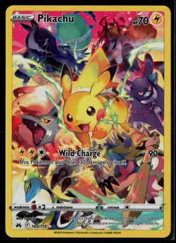 Pikachu 160/159 Crown Zenith Secret Rare Pokemon - Image 1