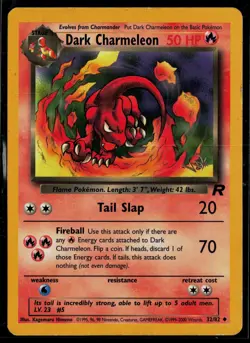 Dark Charmeleon 32/82 Team Rocket Uncommon Pokemon W Stamp - Image 1