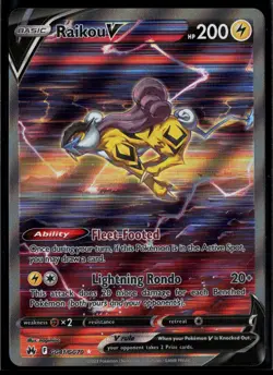 Raikou V GG41/GG70 Crown Zenith Galarian Gallery Rare V Holo Pokemon - Image 1