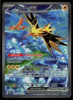 Zapdos ex 202/165 151 Special Illustration Rare Pokemon - Image 1
