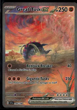 Great Tusk ex 246/198 Scarlet & Violet Special Illustration Rare Pokemon - Image 1