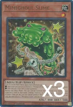 3X Yugioh Mimighoul Slime MP25-EN258 Ultra Rare 1st Edition NM - Image 1