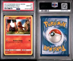 PSA 10 GEM MINT 2019 POKEMON SUN & MOON DETECTIVE PIKACHU #4 CHARMANDER HOLO - Image 3