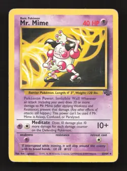 Mr. Mime 22/64 Rare Jungle Pokemon Damaged - Image 1