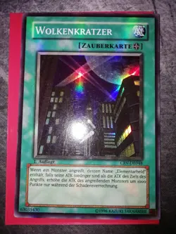Yu-Gi-Oh! Wolkenkratzer Super Rare CRV-DE048 1. Auflage Deutsch Near Mint Held - Image 1