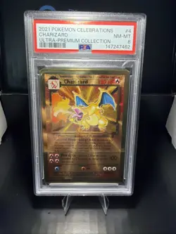 PSA 8 Charizard (Celebrations Metal Card) 4/102 Ultra Premium Collection 2021 - Image 1
