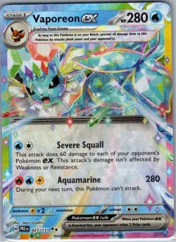 Vaporeon ex 023/131 SV: Prismatic Evolutions - Pokemon Card - NM - Image 1