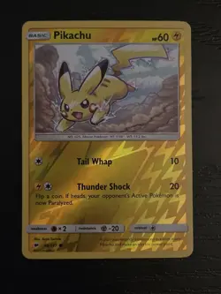 Pikachu Common SM - Burning Shadows 40/147 Lightning Reverse Holo Pokemon Card - Image 1