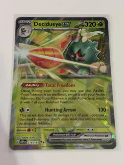 Decidueye ex OBF 015/197 Pokemon SV03: Obsidian Flames Double Rare Holofoil E... - Image 1