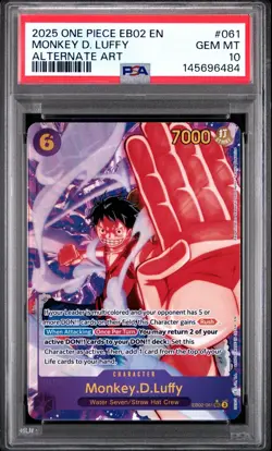 2025 One Piece EB02 EN Monkey D Luffy Alternate Art #061 PSA 10 GEM MINT - Image 1