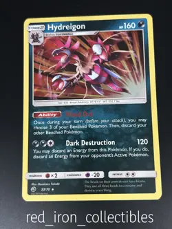 Hydregion 33/70 Holo Rare Dragon Majesty Sun & Moon Pokemon Card NM - Image 1