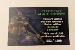 Magic The Gathering TMNT Donatello Serialized Spindown Die with 2 token sheets - Image 5