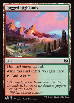 Rugged Highlands (265) Tarkir: Dragonstorm TDM MTG Magic - Image 1